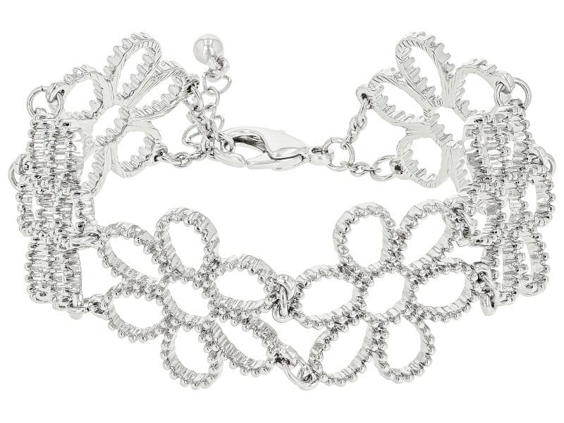 Silver Tone Floral Bracelet