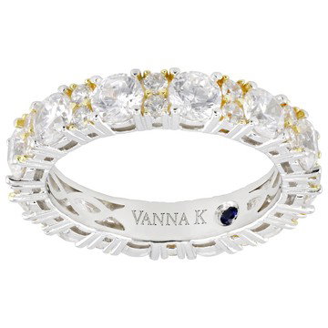 White Cubic Zirconia Platineve® And 18k Yellow Gold Over Sterling Silver Ring 5.82ctw