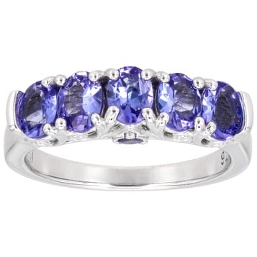 Blue Tanzanite Rhodium Over Sterling Silver Ring 1.50ctw