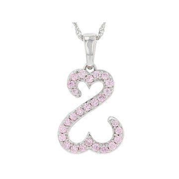 Pink Cubic Zirconia Rhodium Over Sterling Silver Pendant With Chain 1.25ctw