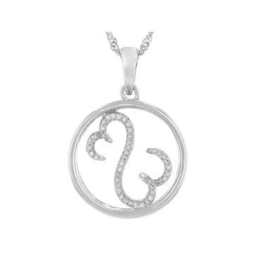 White Diamond Rhodium Over Sterling Silver Pendant With Chain 0.15ctw