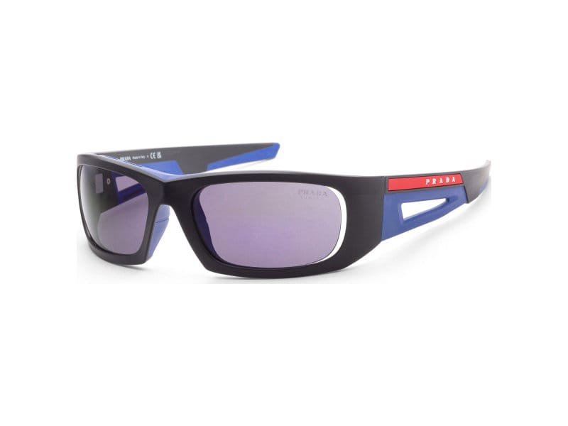 Prada Men's Linea Rossa 59mm Matte Black/Blue Sunglasses|PS-02YS-16G05U