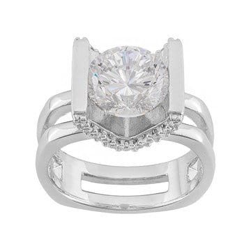 Cubic Zirconia Rhodium Over Silver Ring 3.60ctw