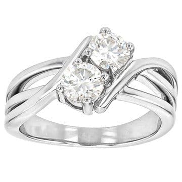 Moissanite Platineve Bypass Ring 1.00ctw DEW.