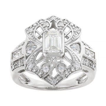 Moissanite Platineve Ring 1.20ctw DEW.