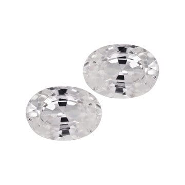 Tanzanian White Zircon 7x5mm Oval Matched Pair 2.00ctw