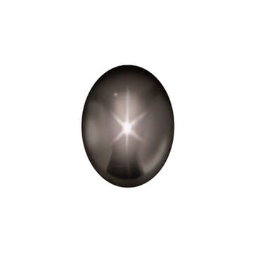 Black Star Sapphire 8x6mm Oval Cabochon 2.00ct