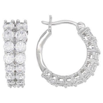 White Cubic Zirconia Platineve Hoops 4.53ctw