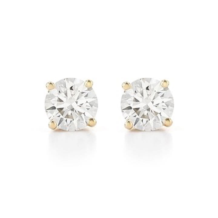 Certified White Lab-Grown Diamond H-I SI 14k Yellow Gold Stud Earrings 1.00ctw