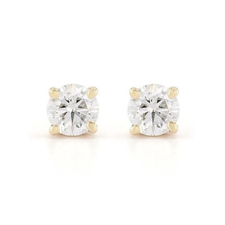 Certified White Lab-Grown Diamond H-I SI 14k Yellow Gold Solitaire Stud Earrings 0.25ctw