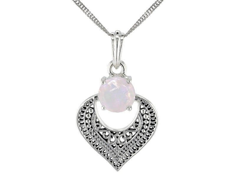 Rainbow Moonstone Sterling Silver Pendant With Chain 2.04ct