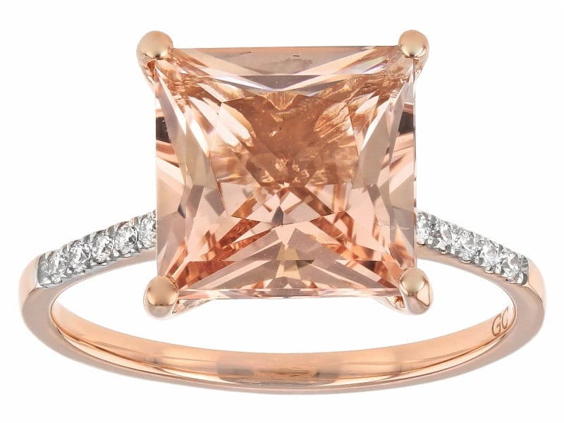 Peach Morganite 14K Rose Gold Ring 3.74ctw