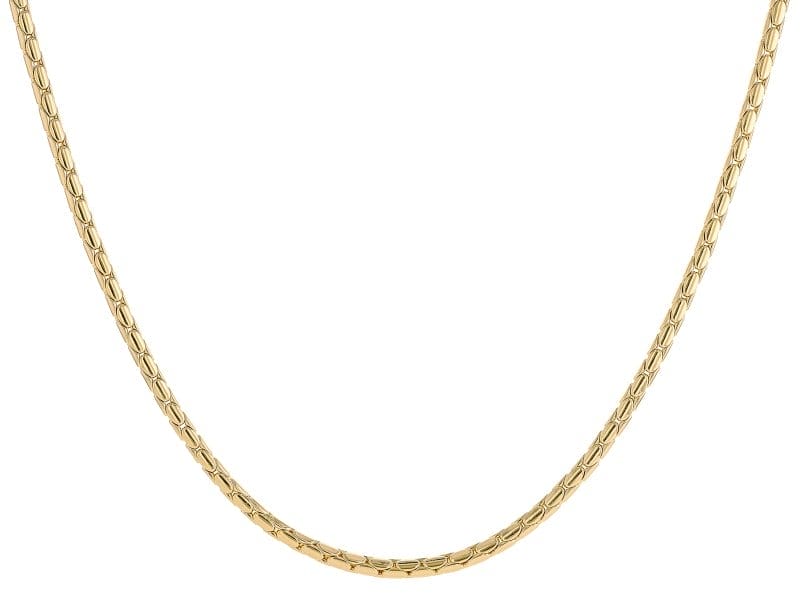 18k Yellow Gold Over Bronze 3mm Elongated Round Box 20 Inch Chain