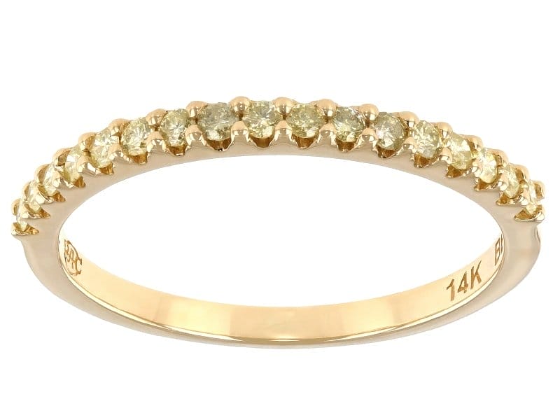 Natural Yellow Diamond 14k Yellow Gold Band Ring 0.23ctw