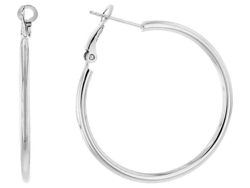 Sterling Silver 1 1/2" Hoop Earrings