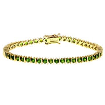 Green Chrome Diopside 18k Yellow Gold Over Sterling Silver Bracelet 6.86ctw