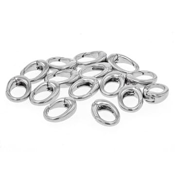 Silver Tone 12x8.5mm Oval Clasp Set of 15