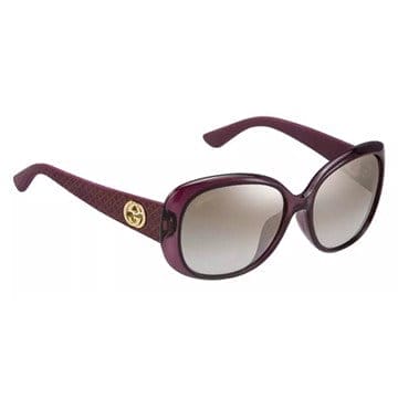 Gucci Purple Frame / Silver Mirrored Sunglasses