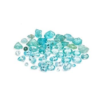 Neon Apatite Mixed Size And Shape 30.00ctw Rough and Faceted Parcel