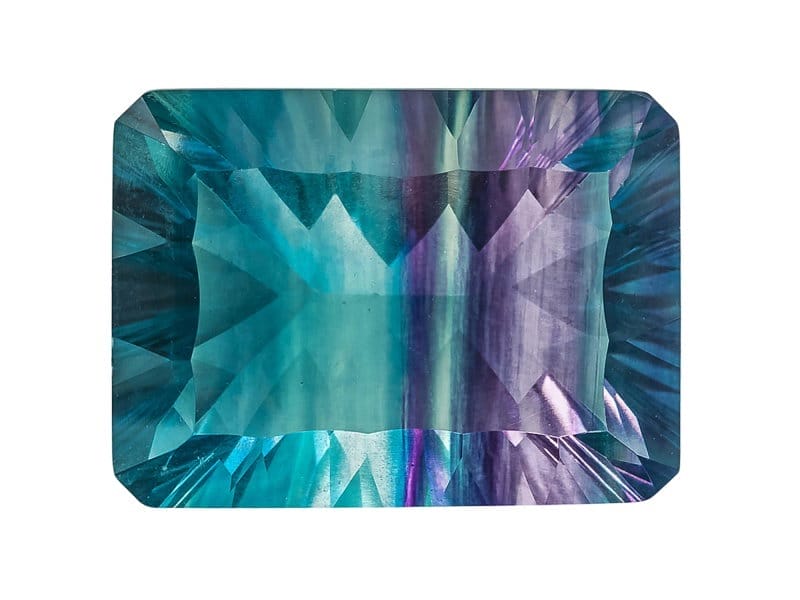 Bi-Color Fluorite 18x13mm Rectangular Octagonal Quantum Cut® 18.00ct