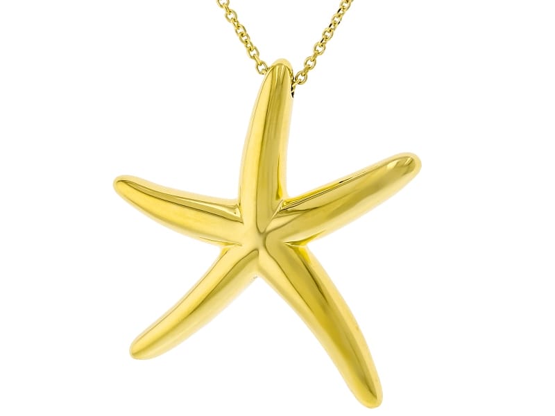 14k Yellow Gold Starfish 20 Inch Necklace