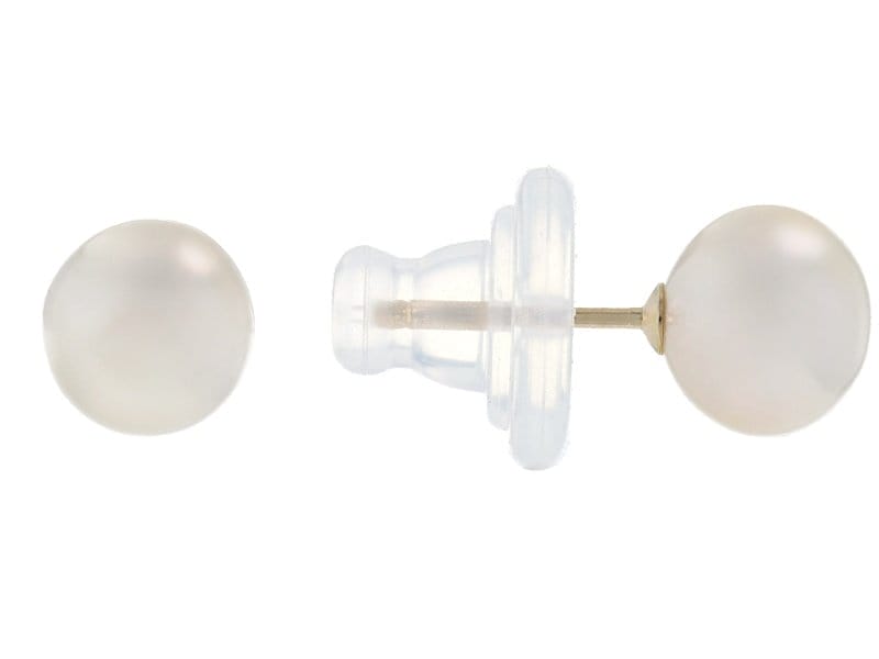 White Cultured Freshwater Pearl 14k Yellow Gold Stud Earrings