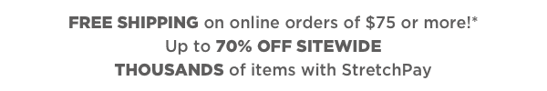 Free shipping on online orders \\$75+