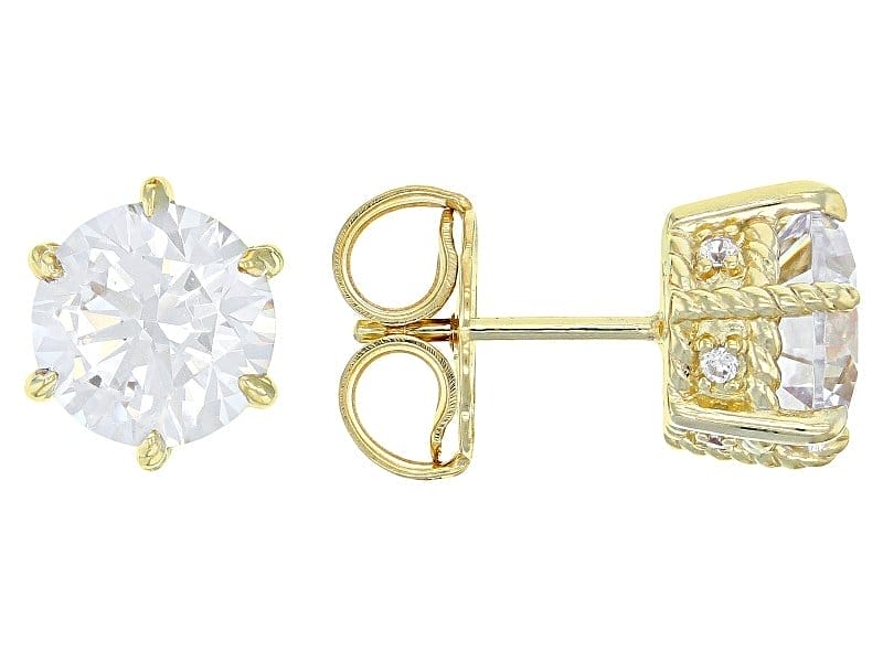 Judith Ripka Cubic Zirconia 14k Gold Clad Haute Collection Stud Earrings