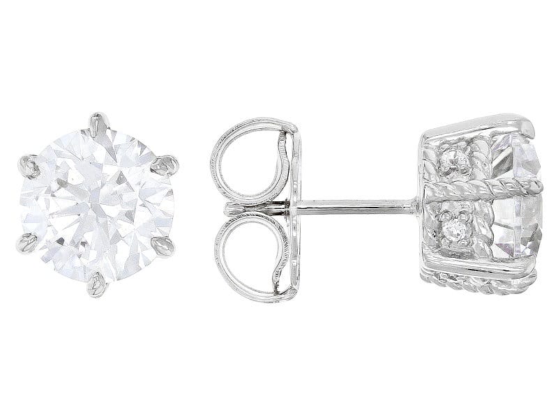 Judith Ripka Cubic Zirconia Rhodium Over Sterling Silver Haute Collection Stud Earrings