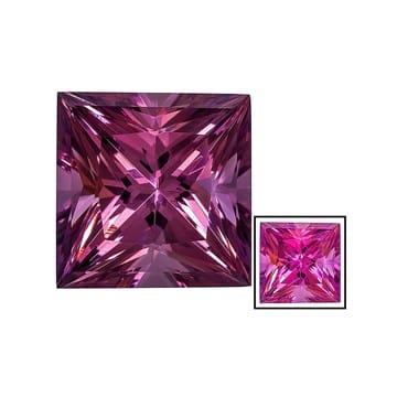 Cranberry Zandrite Color Change 12x12mm Square Princess Cut 10.15ct