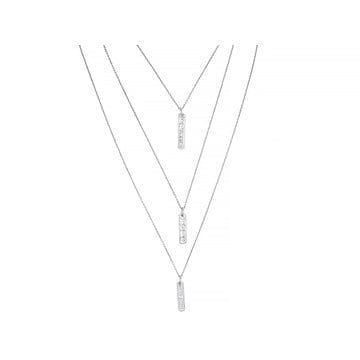 Rhodium Over Sterling Silver "Faith" "Hope" "Love" Necklace