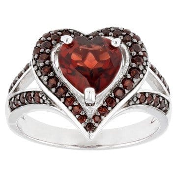 Red Garnet Rhodium Over Sterling Silver Ring 2.55ctw