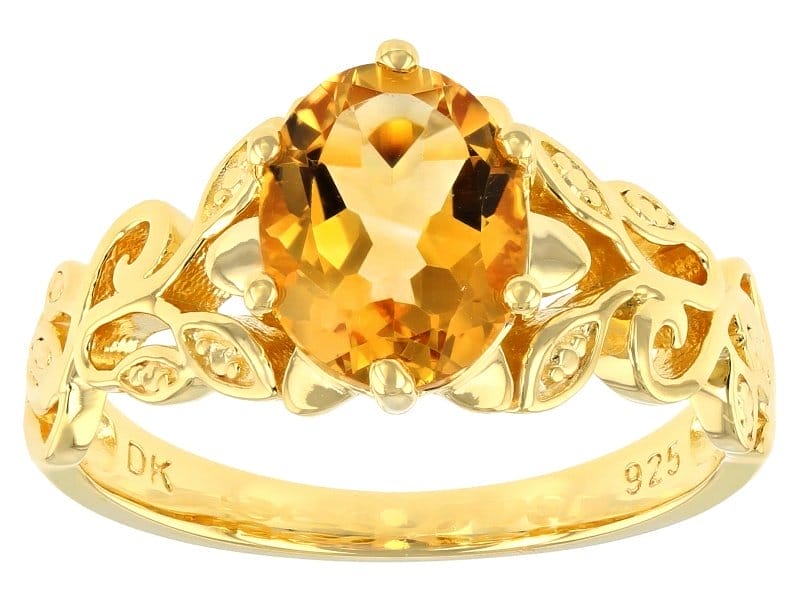 Yellow Citrine 18k Yellow Gold Over Sterling Silver Solitaire Ring 1.45ct