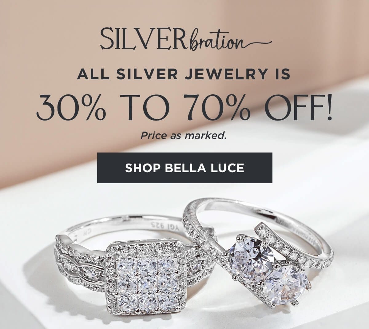 Shop silver Bella Luce jewelry 30% to 70% off. Price as marked