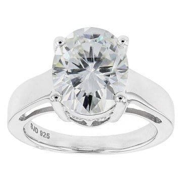 Moissanite Ring Platineve 4.20ct DEW