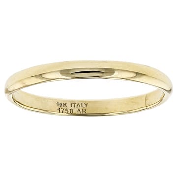 10K Yellow Gold 2MM Polished Comfort Fit Band Ring