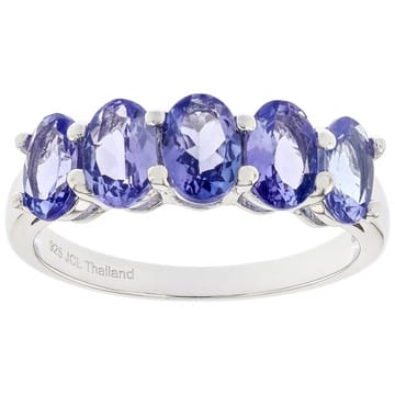 Blue Tanzanite Rhodium Over Sterling Silver Ring 2.35ctw