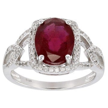 Red Mahaleo(R) Ruby Rhodium Over Sterling Silver Ring 3.10ctw