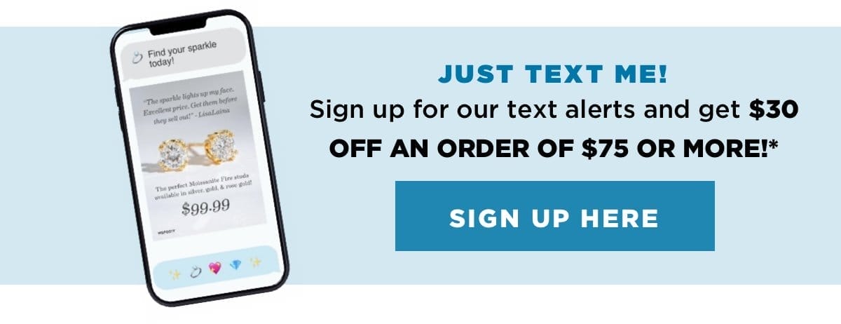 Sign up for text and spin to win \\$30 off an order of \\$75