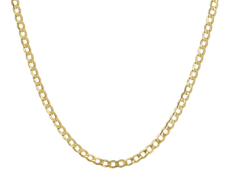 10K Yellow Gold 3.25MM Curb Chain Necklace 20 Inches