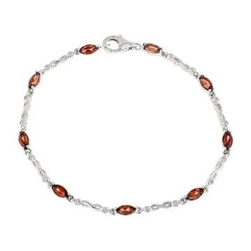 Red Garnet With White Zircon Rhodium Over Sterling Silver Bracelet 2.64ctw