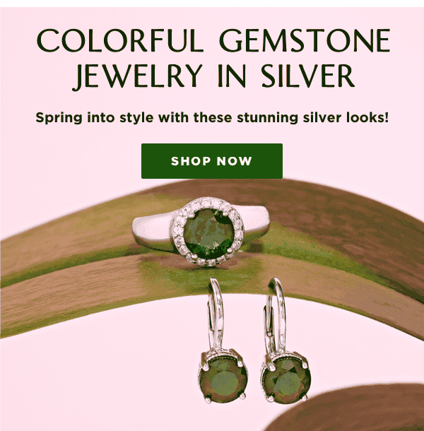 Shop color gemstone jewelry in silver