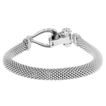 Rhodium Over Sterling Silver Popcorn Chain Bracelet