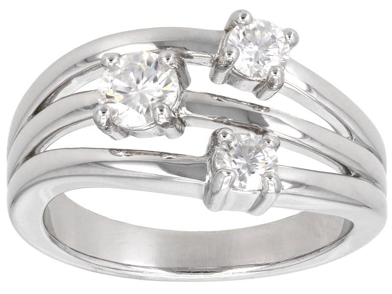 Moissanite Platineve Scatter Design Ring .65ctw DEW