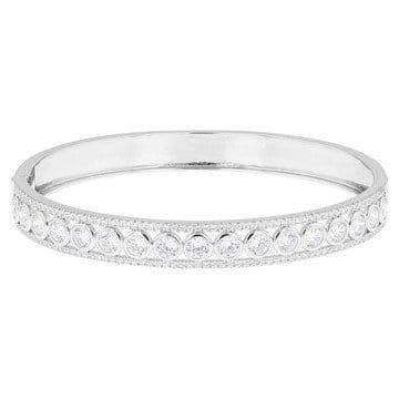 White Cubic Zirconia Rhodium Over Sterling Silver Bangle 5.16ctw