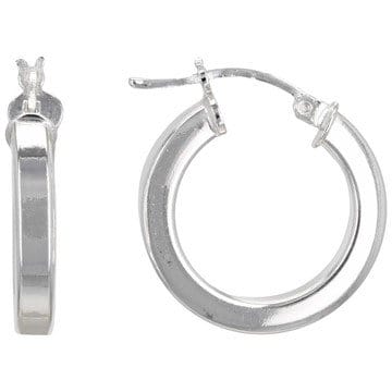 Sterling Silver 13/16" Square Tube Hoop Earrings