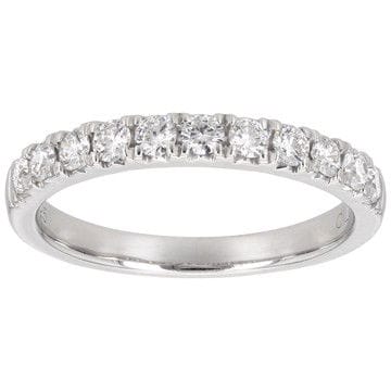 White Lab-Grown Diamond Rhodium Over Sterling Silver Band Ring 0.50ctw