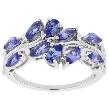 Blue Tanzanite Rhodium Over Sterling Silver Ring 1.44ctw