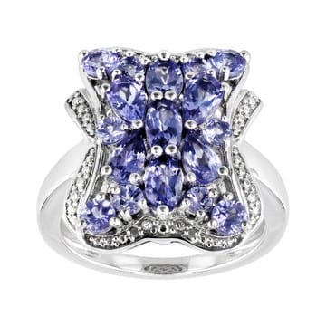 Blue Tanzanite Rhodium Over Sterling Silver Ring 1.99ctw