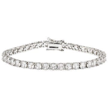 White Cubic Zirconia Rhodium Over Brass Emulous Tennis Bracelet 18.06ctw